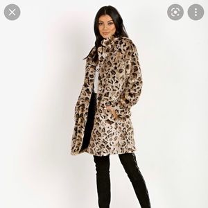 BB Dakota Faux Fur Leopard Coat